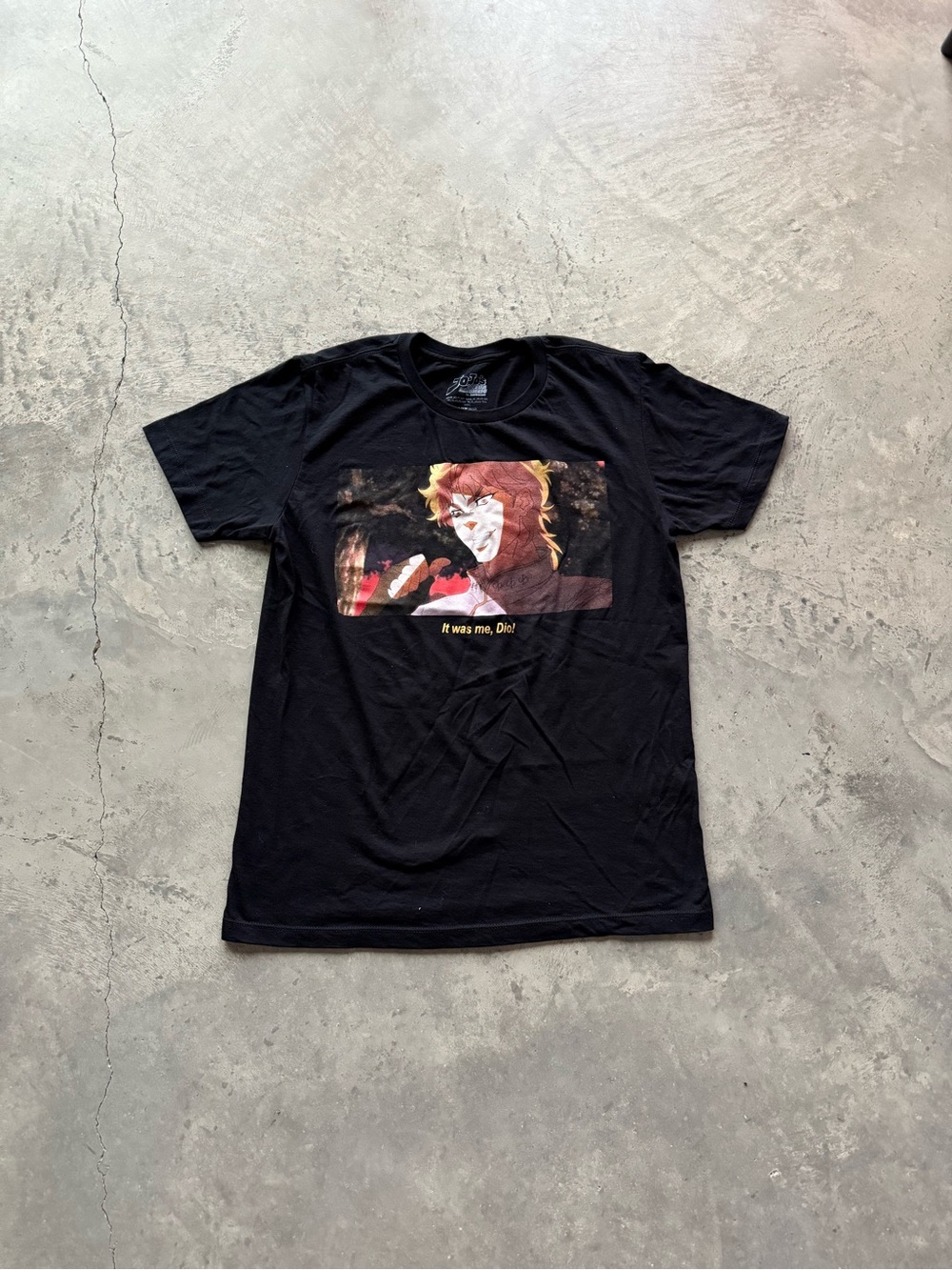 Black Graphic Anime Print T-Shirt - Men